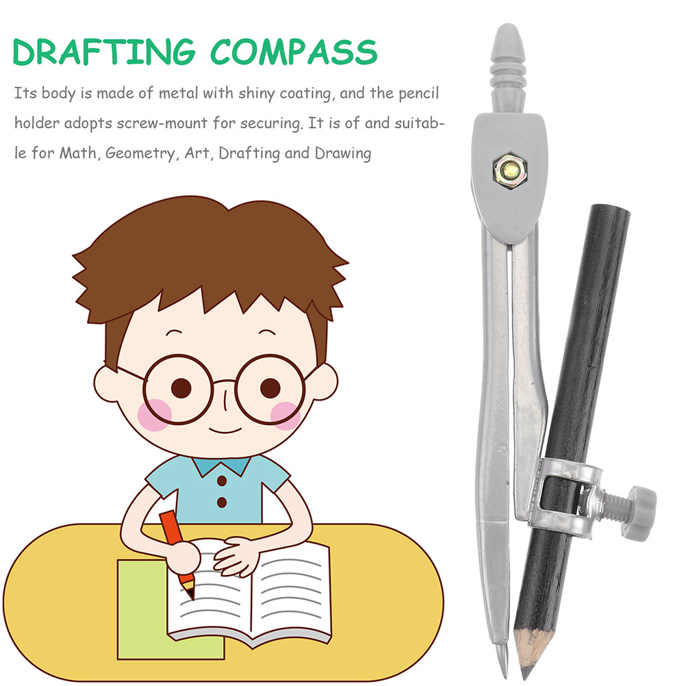 ชุดวงเวียนเขียนแบบ 5 ชิ้น ด้าม - Math Geometry Set With Compass บทวิจารณ์และราคา