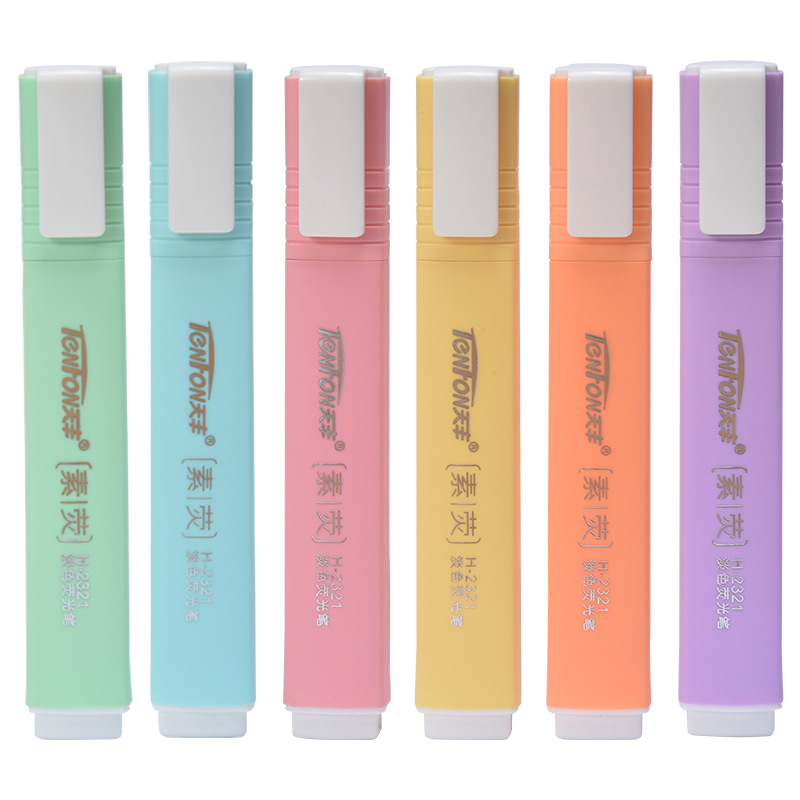 6 ชิ้น/เซ็ตรูปร่างแบน Pale สี  - Pastel Highlighter Set Double Ended บทวิจารณ์และราคา